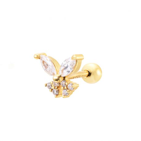 piercing de oro mariposa