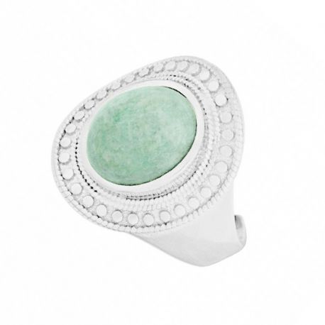 anillo con piedra verde
