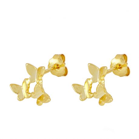 pendientes mariposas oro