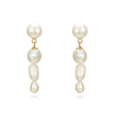 pendientes de perlas con colgante