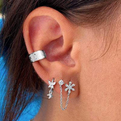 Pendientes Aros Mariposa Plata