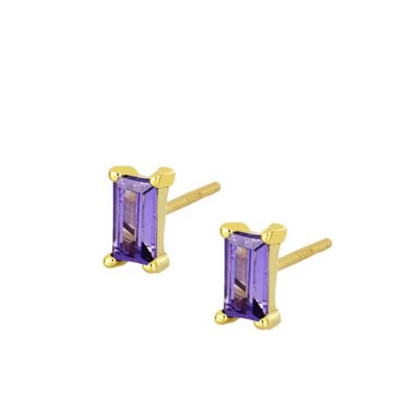Pendientes Mineral Lila Gold