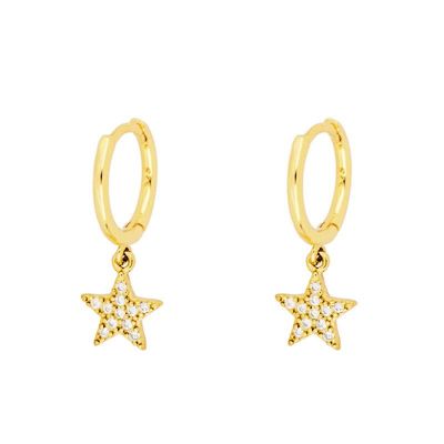 Aros de Estrellas Plata de Ley 925