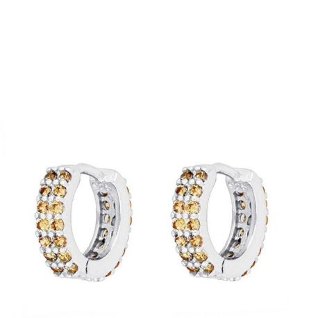 Aros Piedras Champagne Plata