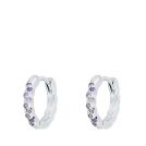 Aros Mini Piedras Lilas Plata