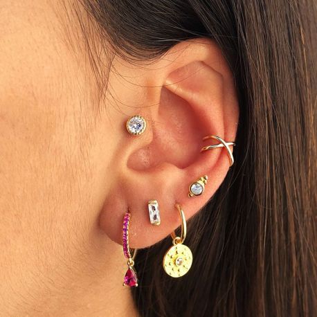 piercings de oreja oro