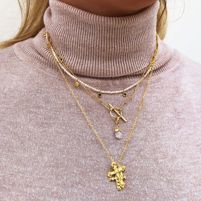 Collar Multi Cross Gold Gargantilla de con Cruces