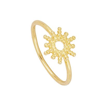 anillo de oro con sol