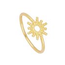anillo de oro con sol