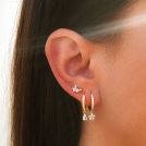 Piercings de oreja en oro con piedras