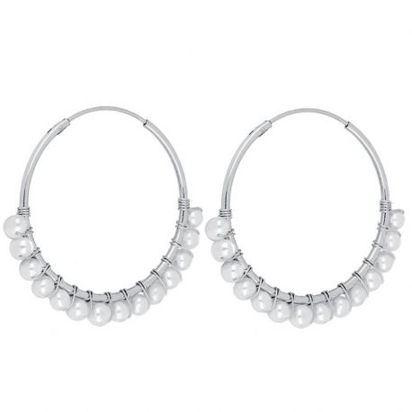 aros de plata perlas