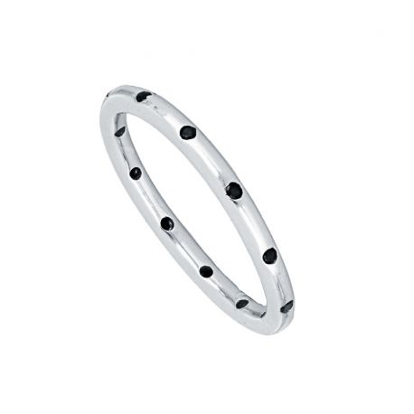 anillo de plata con circonitas